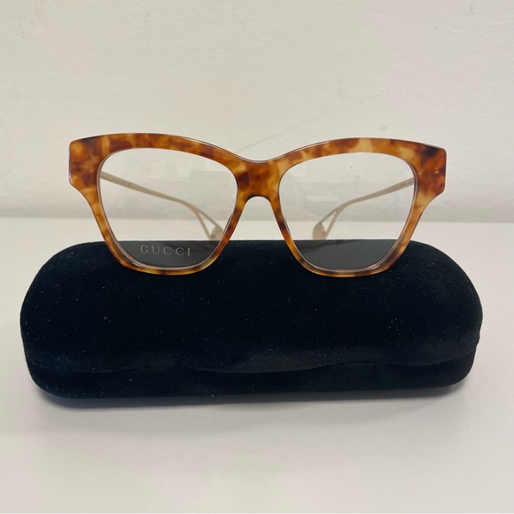 Gucci Women's Light Tortoise 52mm Optical Frames NIB - Picture 1 of 5